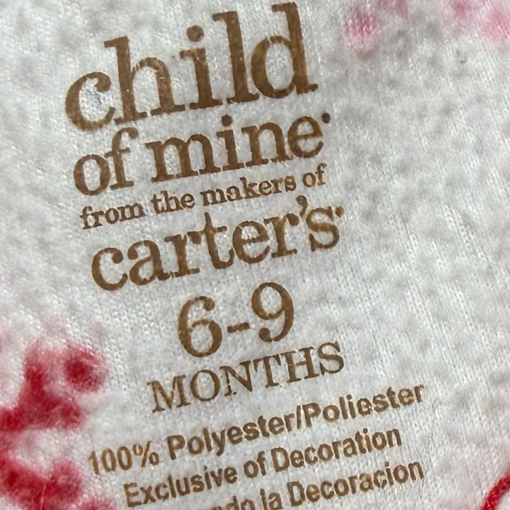 Carter’s | Baby Girl Festive Snowflake Fleece Footed Pajama | 6-9M